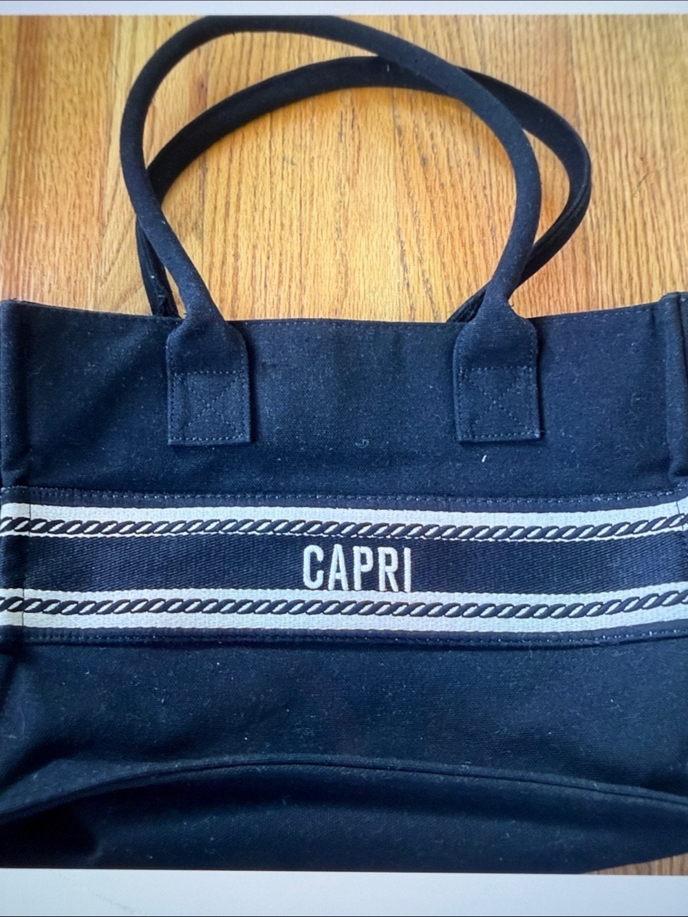 Black Canvas Tote Bag for Men